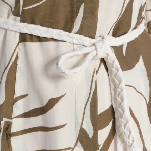 NWT Marella Spring 2024 Patterned Dress Long Tie Waist Olive - Picture 7 of 8